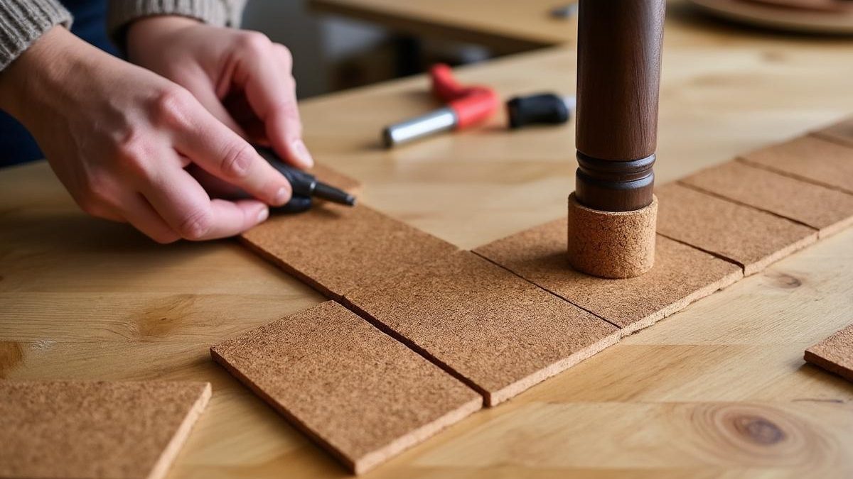 découvrez l'astuce simple et efficace des menuisiers : placez un bouchon en liège coupé sous les pieds de vos chaises pour protéger durablement votre parquet des rayures et des marques.