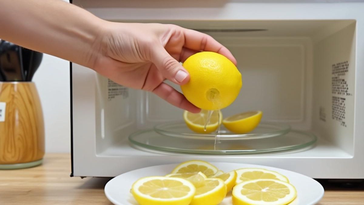 découvrez l'astuce surprenante du citron au micro-ondes : nettoyez et désodorisez facilement sans effort, et profitez d'une cuisine éclatante sans frotter !